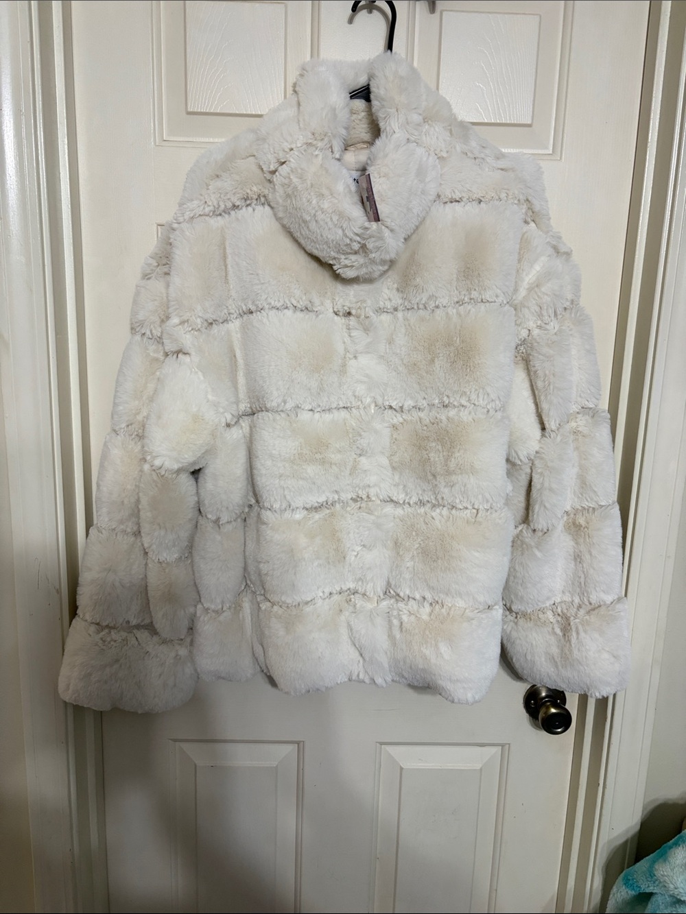 Plush Cream Teddy Jacket with Chic Stand Collar